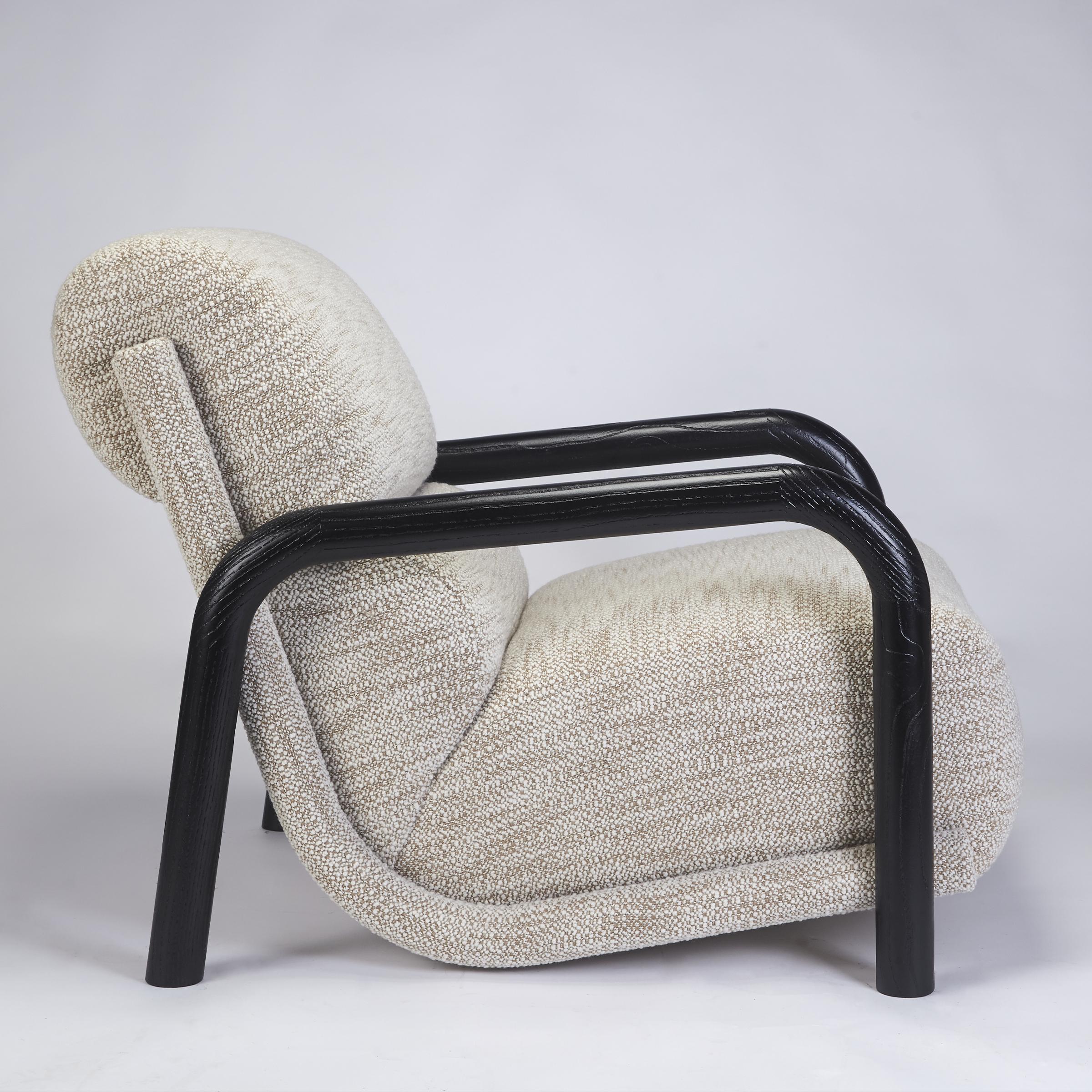 Contemporary Ginga Armchair XL in Black Oak, Handcrafted in Portugal by Duistt For Sale