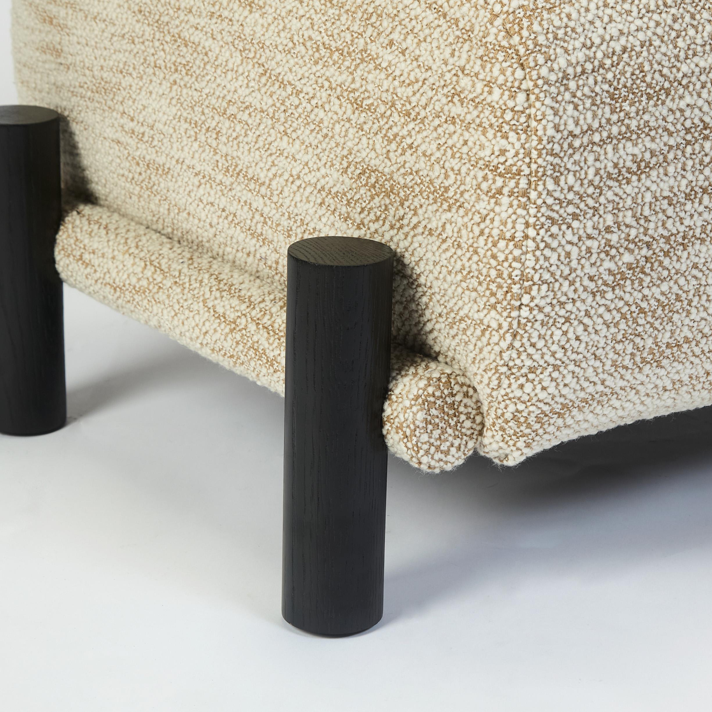 Modern Ginga XL Footstool in Black Oak, Handcrafted in Portugal by Duistt For Sale
