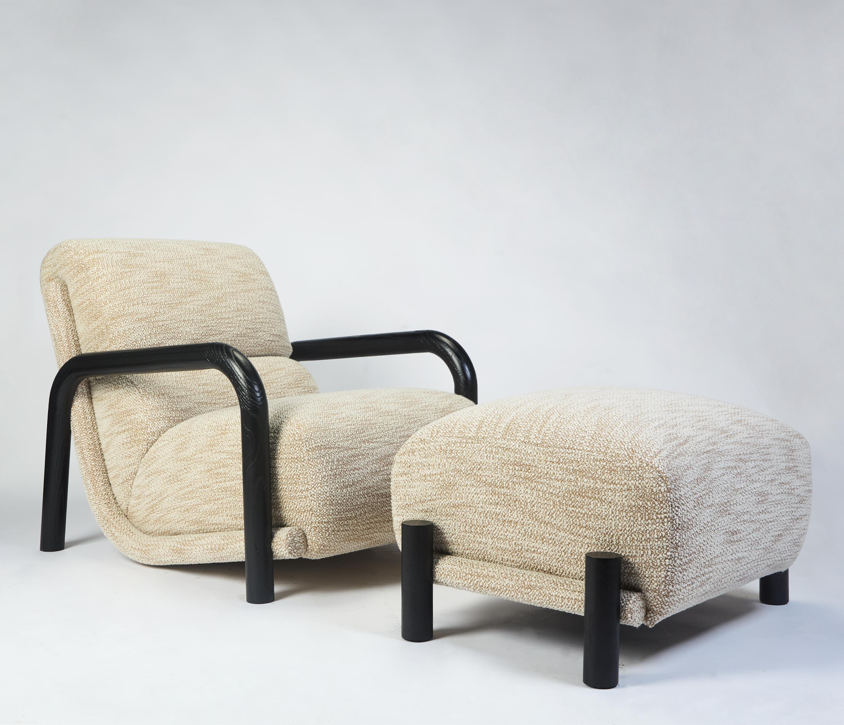 Portoghese Sgabello Ginga XL in Oak nero, realizzato a mano in Portogallo da Duistt in vendita