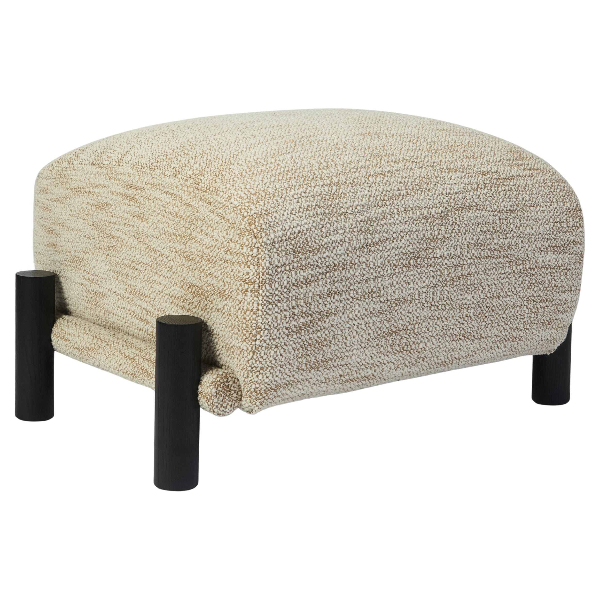 Ginga XL Footstool in Black Oak, Handcrafted in Portugal by Duistt For Sale