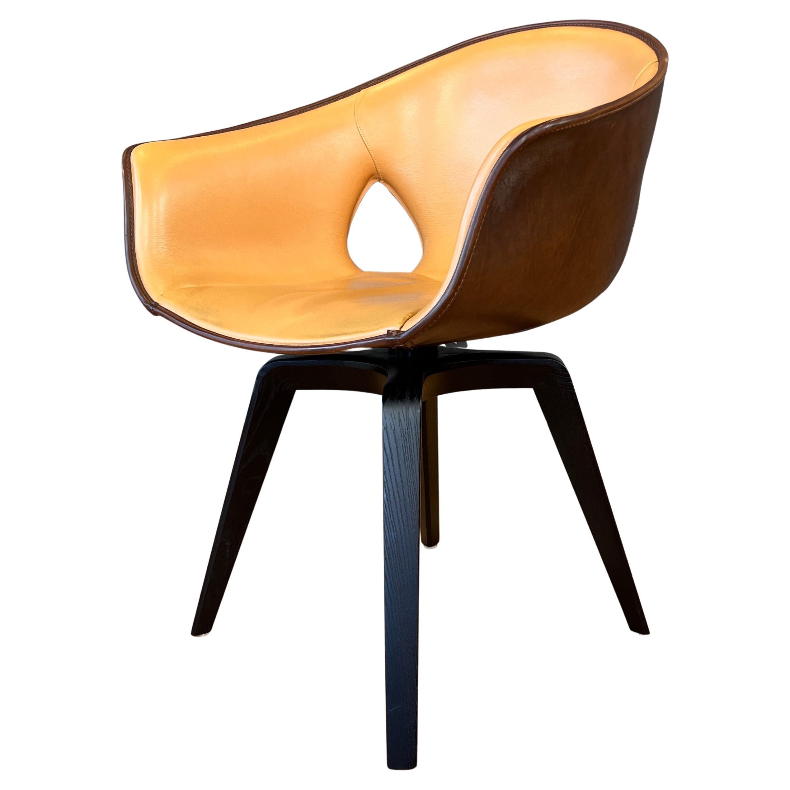 "Ginger" by Roberto Lazzeroni for Poltrona Frau in Leather W/Swivel Base For Sale