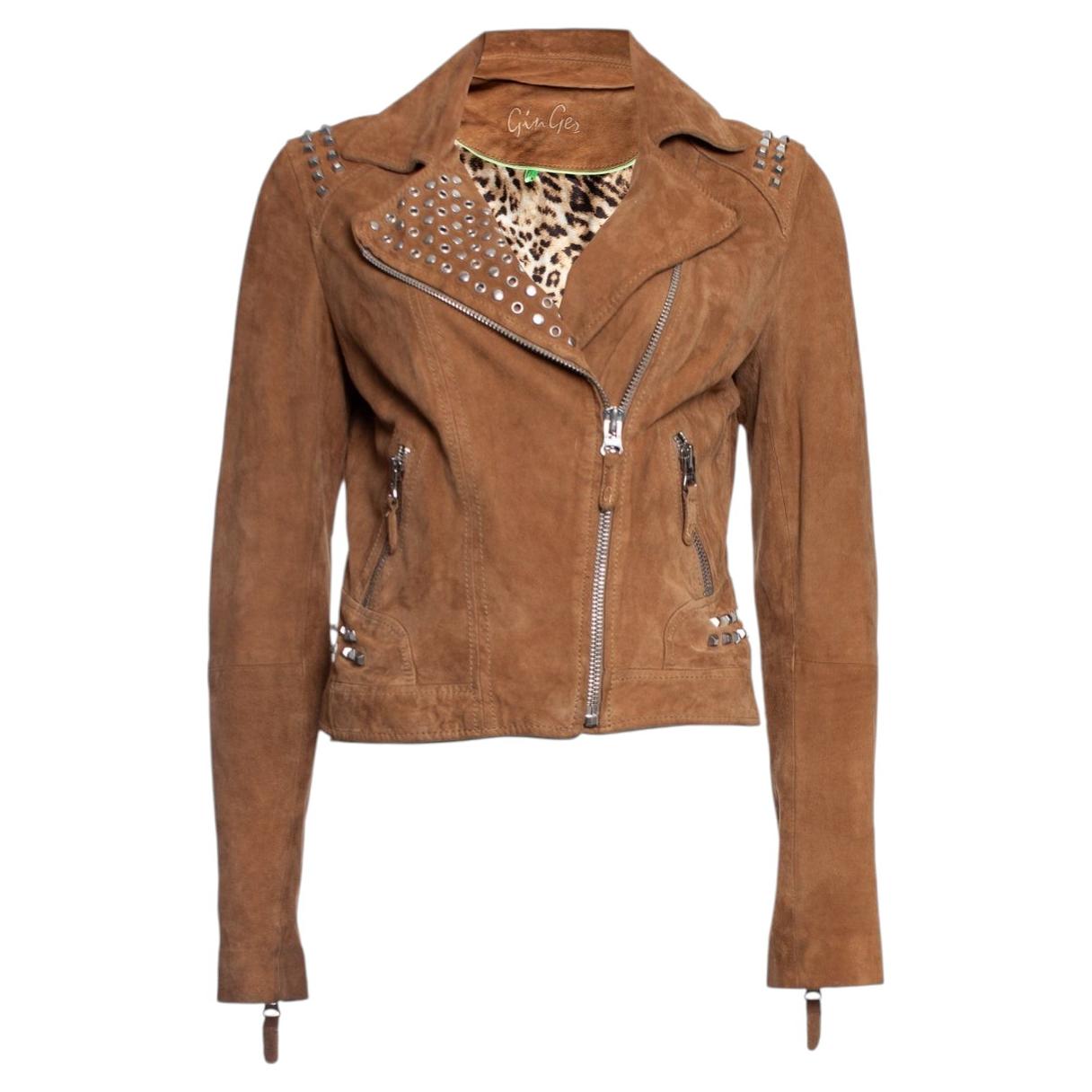 Ginger, Cognac suede biker jacket
