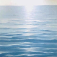 Seascape - contemporary soothing  blue water-scape painting on canvas 