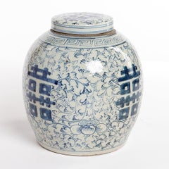 Blau-weiße chinesische Vase in Ingwerglasform