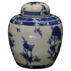 Vintage Ginger Jar with Chinese Decor Limoges Porcelain, Bernardaud Et Cie