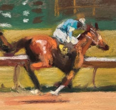 "Easy Rider" - Impressionist Still-Life of Horse Track, Original Pastel Painting