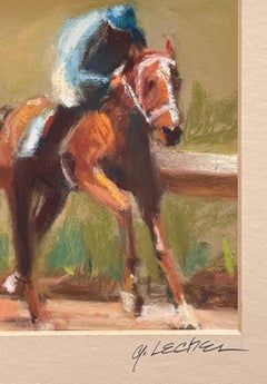 "Photo Finish" - Impressionist Still-Life of Horse Track, Pastel Painting