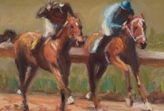 "Photo Finish" - Impressionist Still-Life of Horse Track, Pastel Painting
