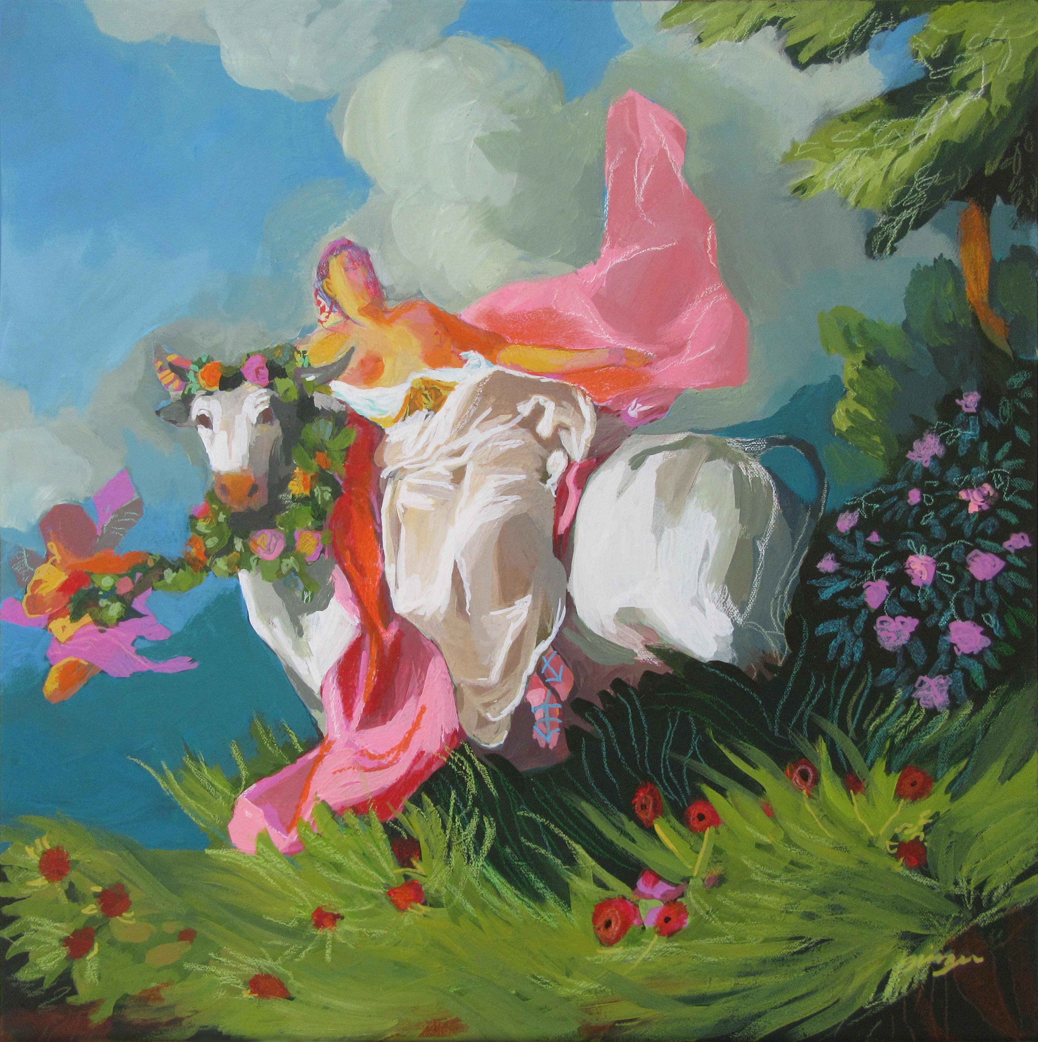 Figurative Painting di Ginger Williams Cook - Taurus: Europa e Zeus