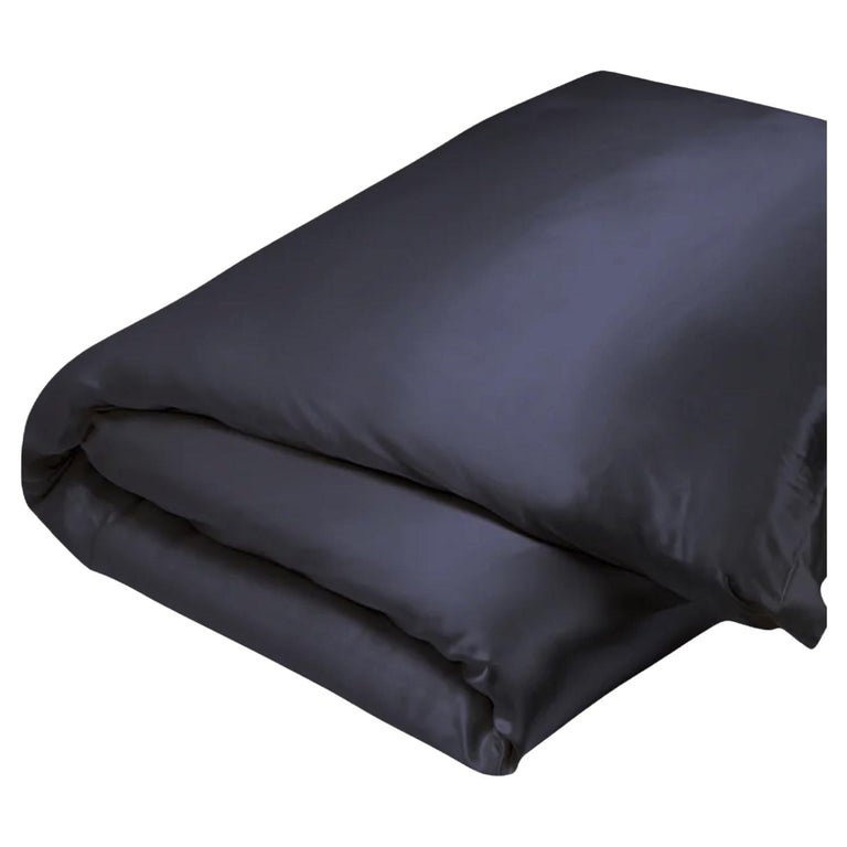 Gingerlily Vintage Charcoal Pure Mulberry Silk Queen Duvet Cover, Fine