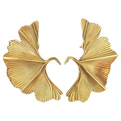 Gingko Biloba gold earrings