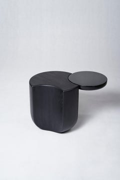 Gingko Side Table in Natural Oak Veneer and Lacquer by Pendhapa