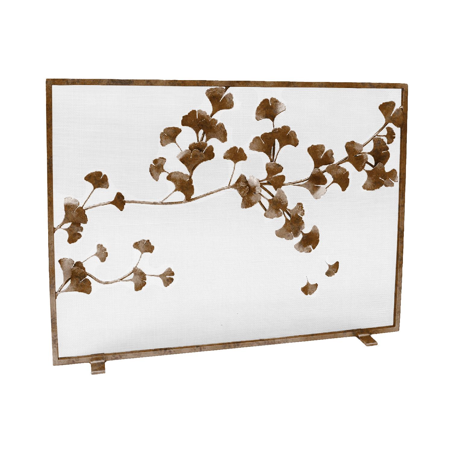Ginkgo Fireplace Screen in Tobacco For Sale