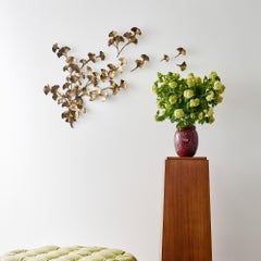 Ginkgo Wall Sculpture in Aged Gold
