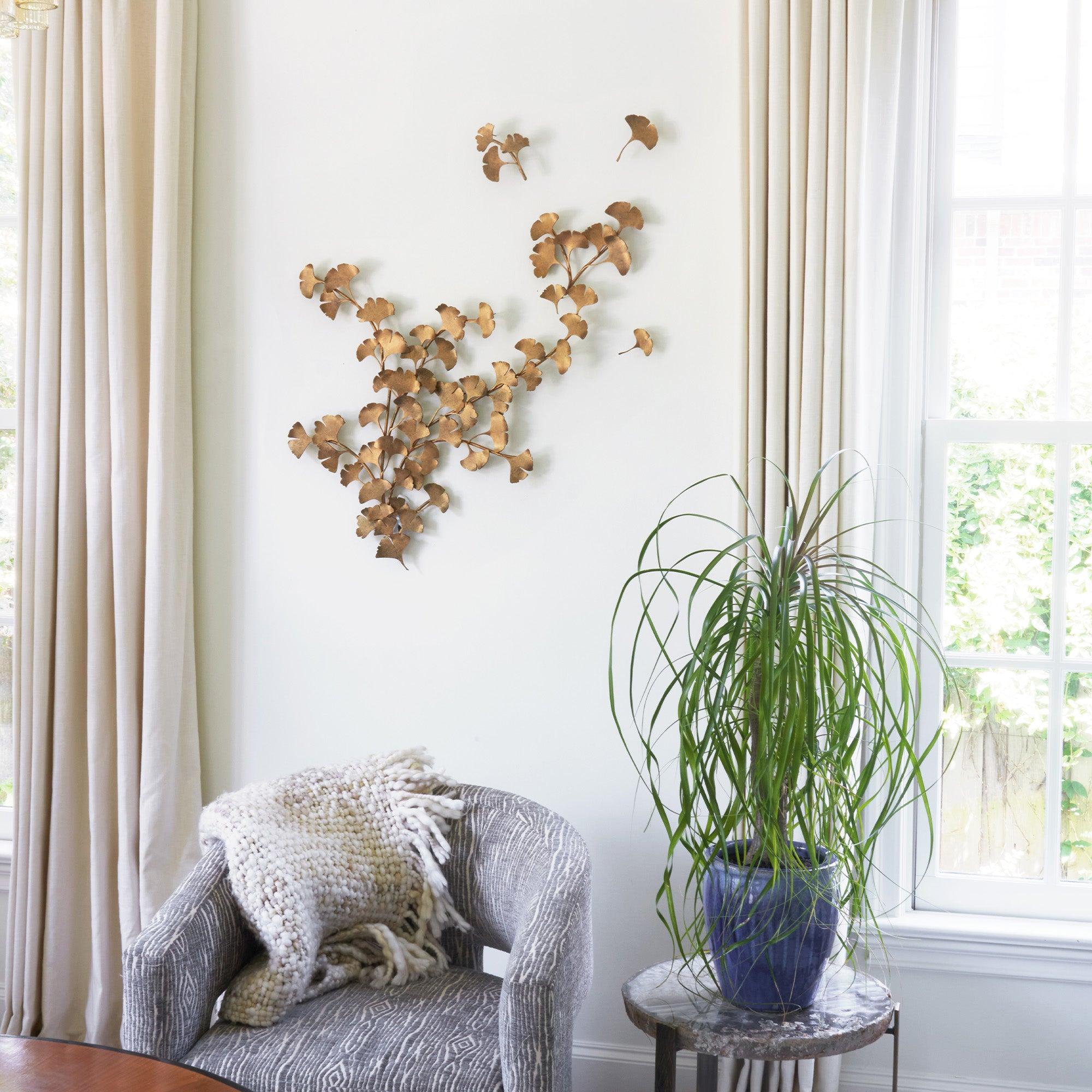 Escultura mural Ginkgo en tabaco en venta 1