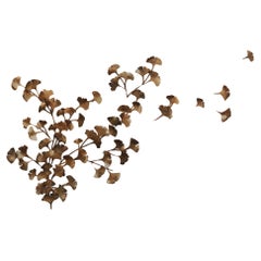 Ginkgo Wall Sculpture in Tobacco