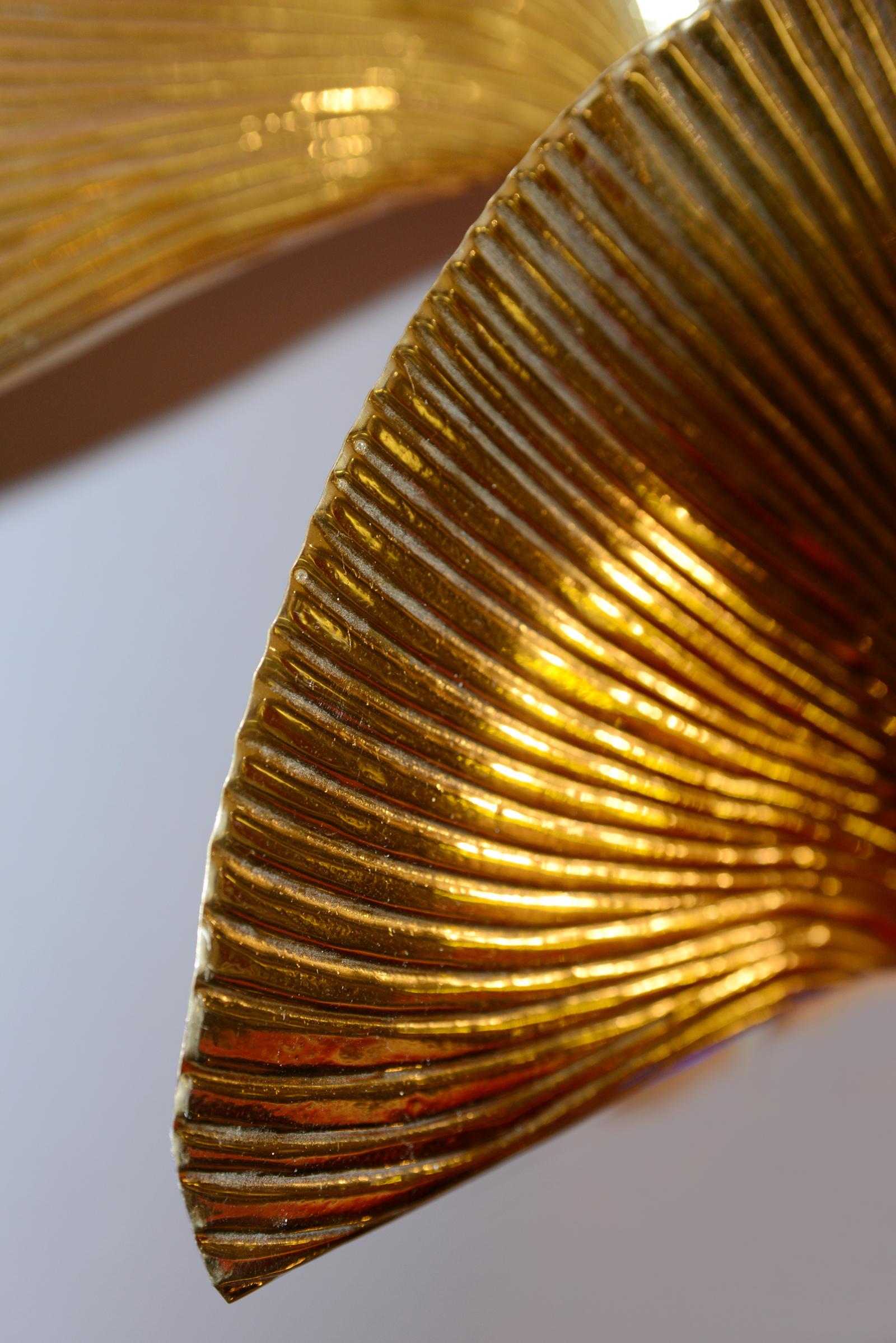 Ginko Biloba Floor Lamp in Polished Brass In New Condition In Paris, FR