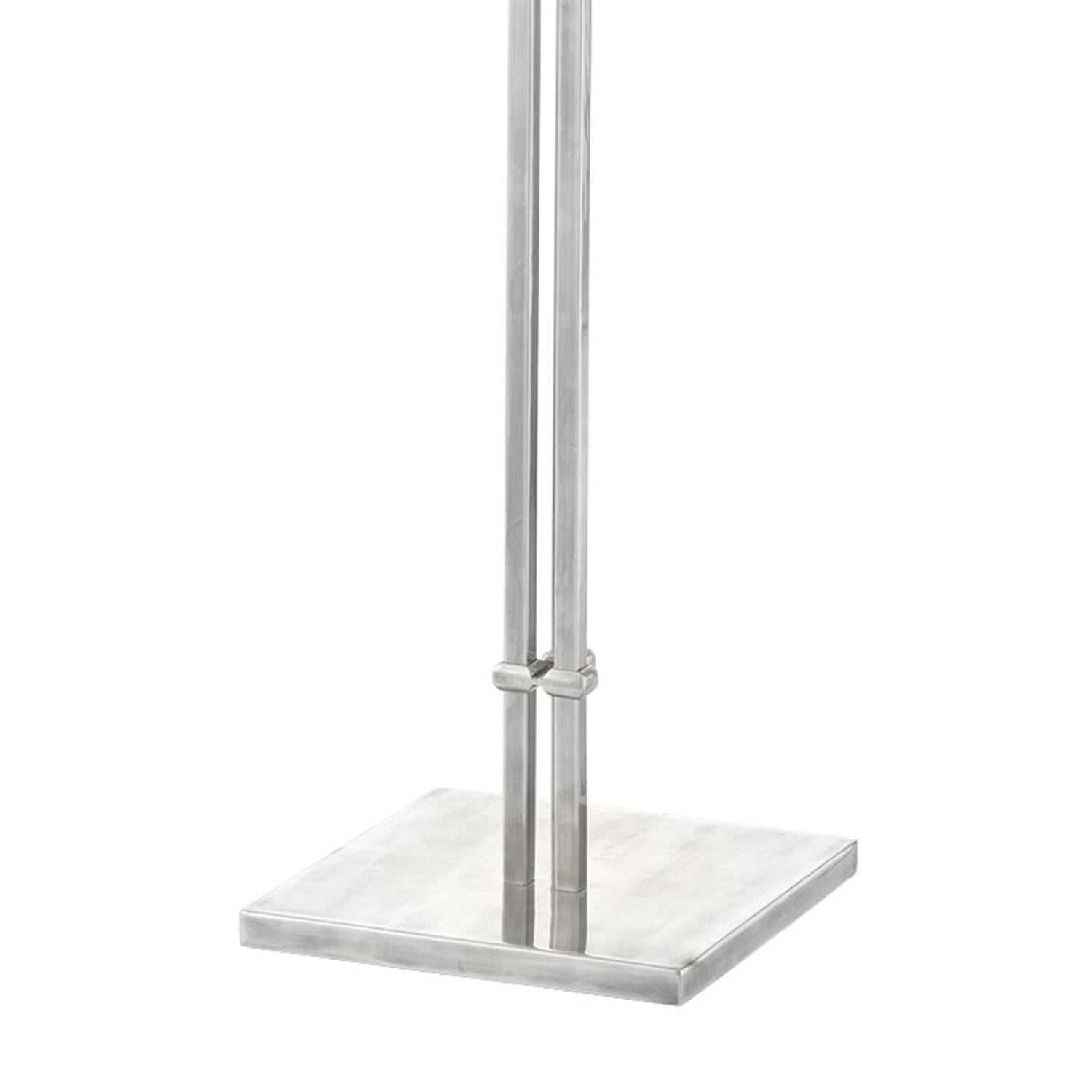 Contemporary Ginko Biloba Silvered Floor Lamp For Sale