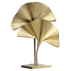 Ginko Brass Table Lamp with Two Leaves