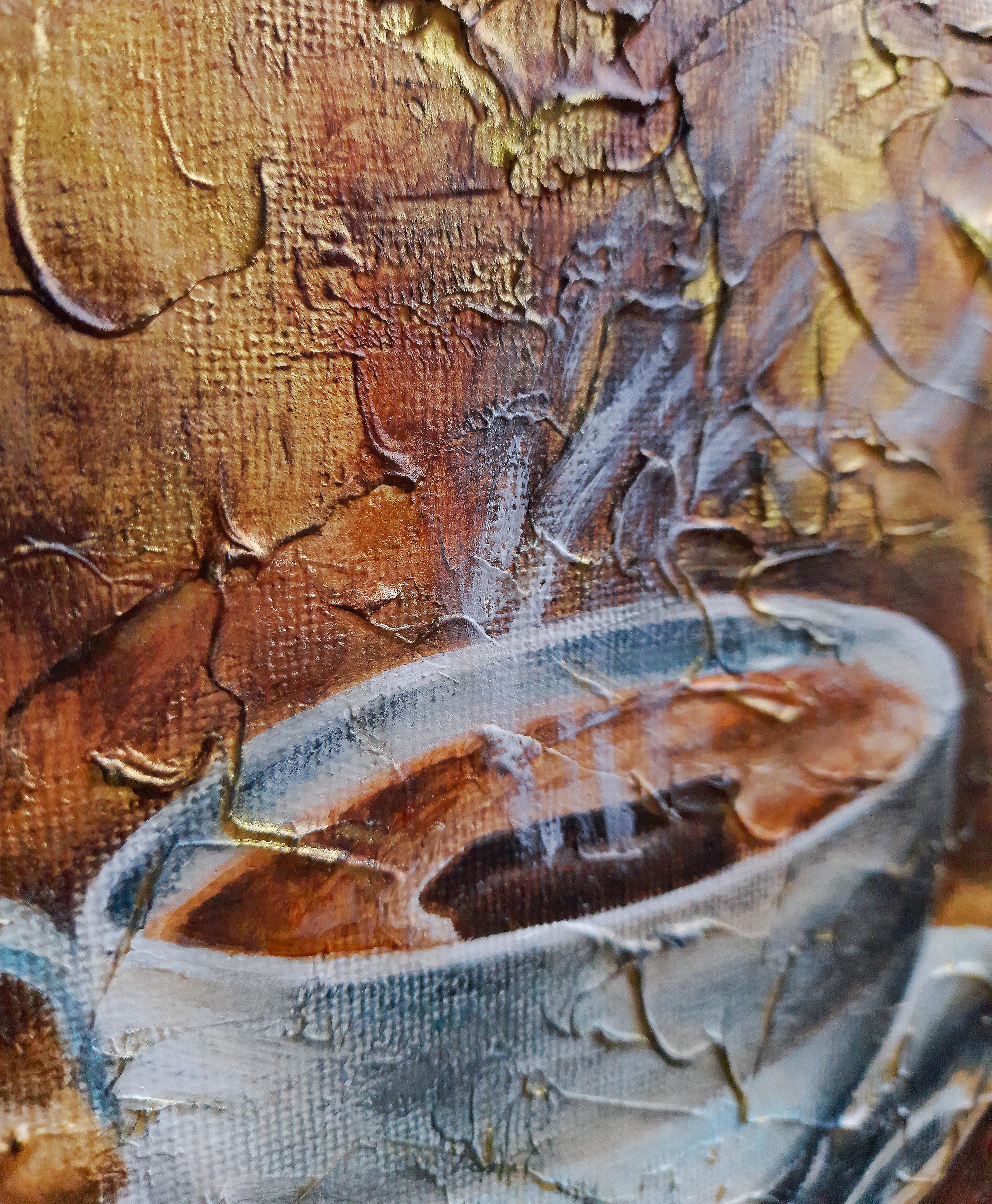 Kaffee. Originalgemälde (Impressionismus), Painting, von Ginna Paola