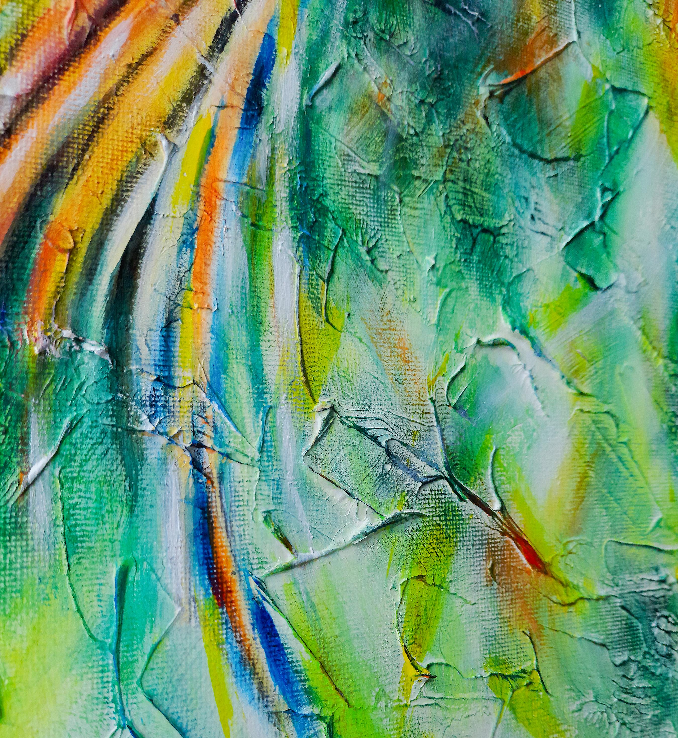 Flight in the fifth dimension. Originalgemälde – Painting von Ginna Paola