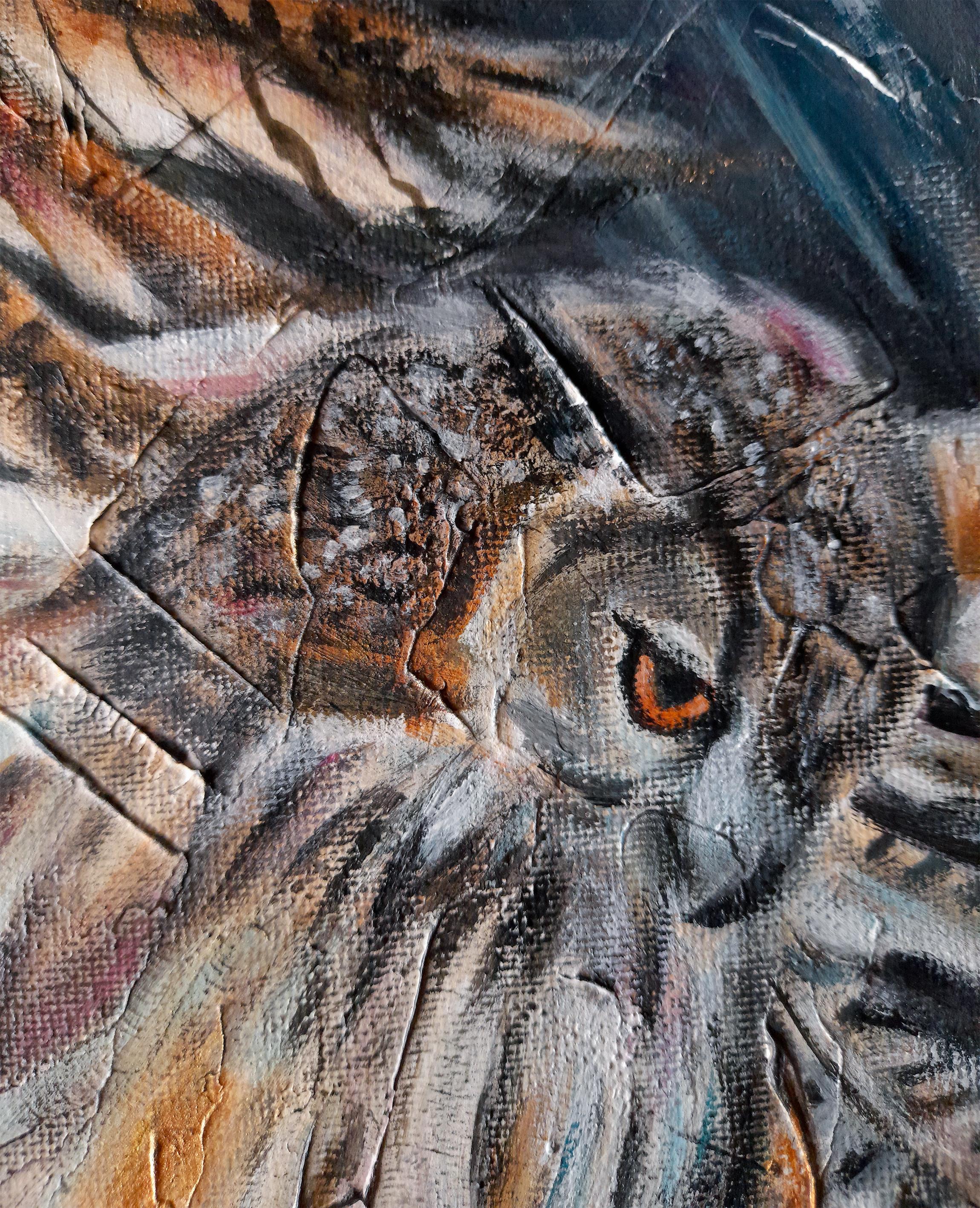 Bewegung der Kraft. Originalgemälde – Painting von Ginna Paola