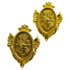 GINNIE JOHANSEN, boucles d'oreilles vintage signées en or