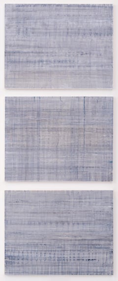 Minimalist Abstract Color Field Painting in Blue, Grey, and Black (C21-5)