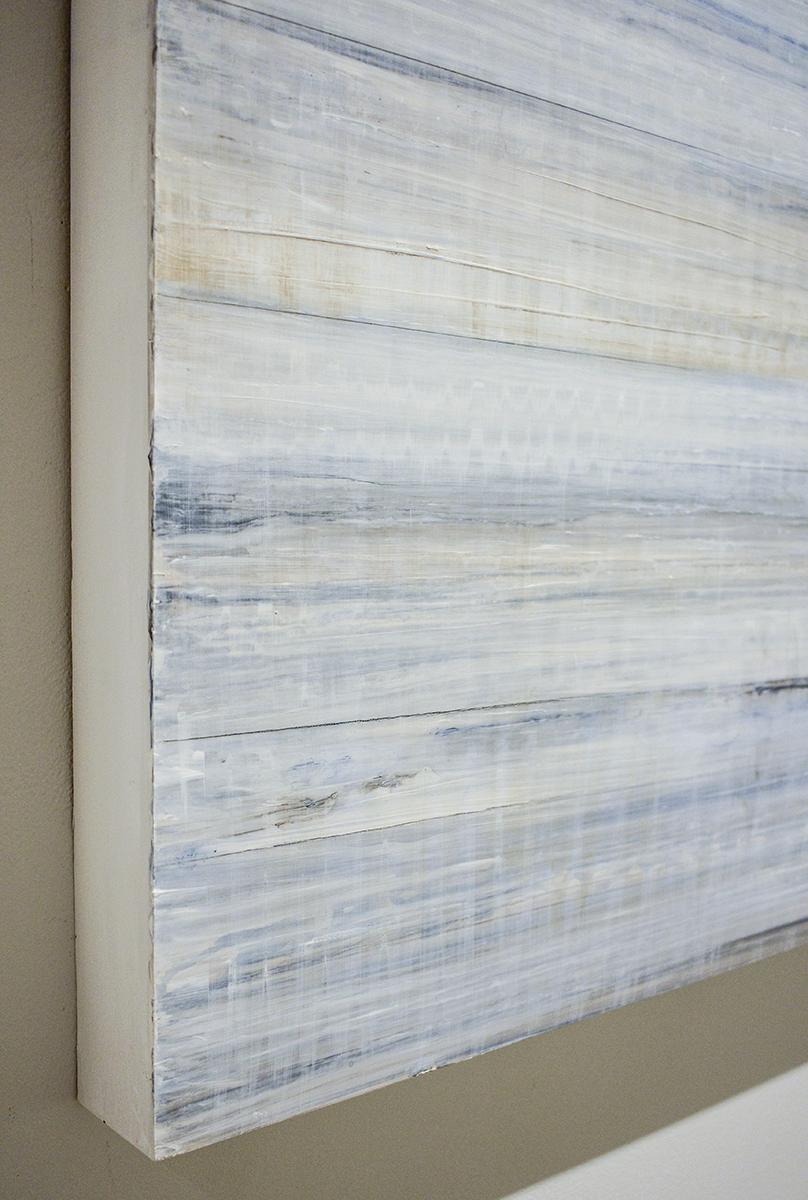 Von der Natur inspirierte minimalistische abstrakte Farbfeldmalerei auf 2 Tafeln in Hellblau und Weiß mit Details in erdigem Braun
Acryl auf 2 Holzplatten
Jede Platte ist 36 x 24 x 2 Zoll groß
Empfohlen wird ein Abstand von 1-2 Zoll zwischen den
