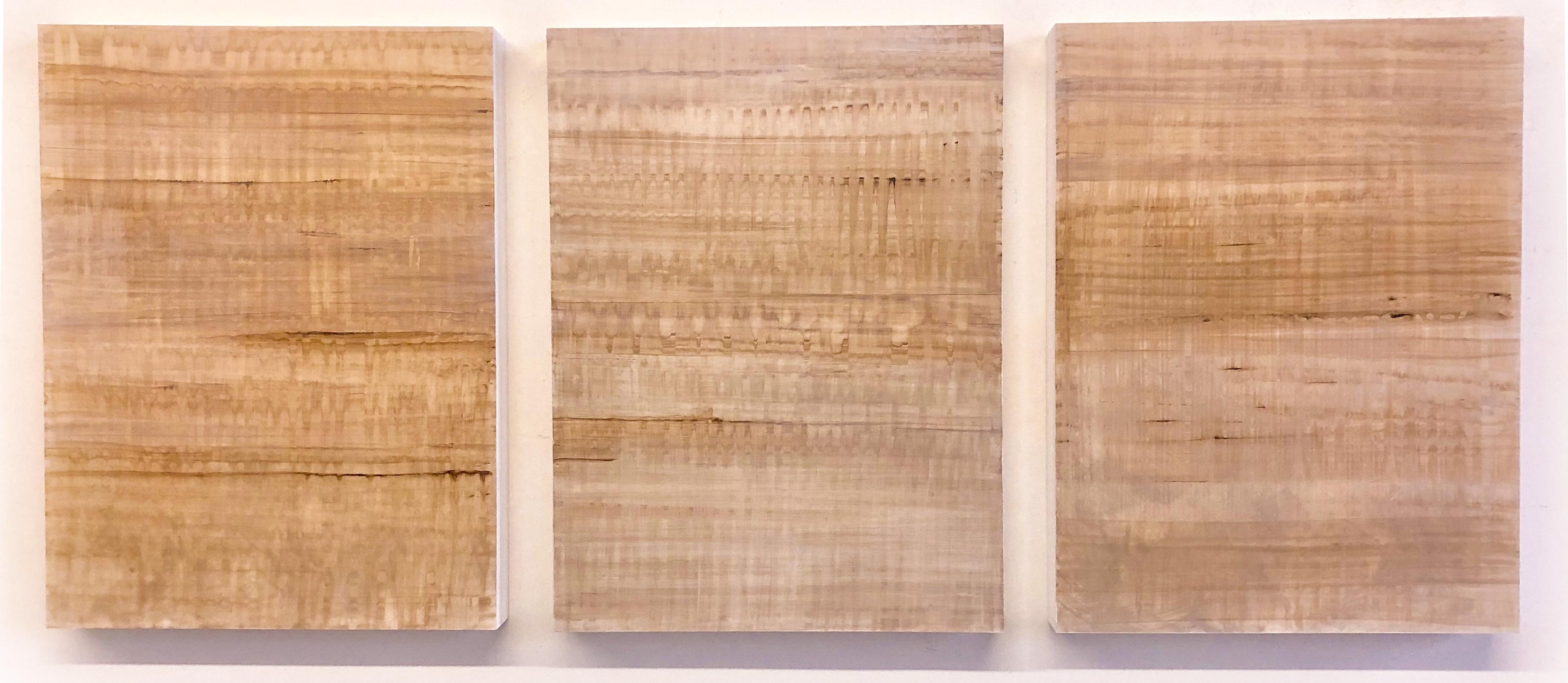Pittura astratta minimalista a colori in marrone chiaro e beige (C19-2)