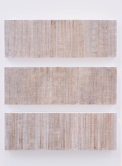 Minimalistisches abstraktes Farbfeldgemälde in Hellbraun, Beige, Grau (C20-3)