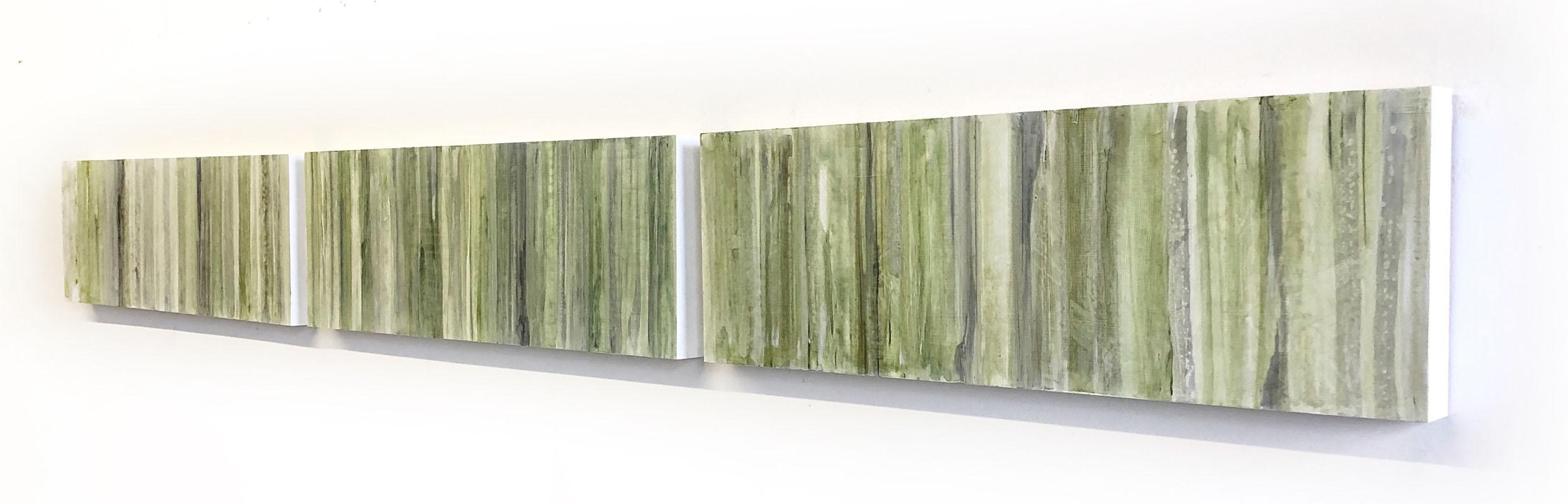 Minimalist Abstract Color Field Painting in Sage Green, Grey, and Black (C20-6) 2