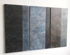 Pintura minimalista de campo de color en tonos azules (C 2-17)