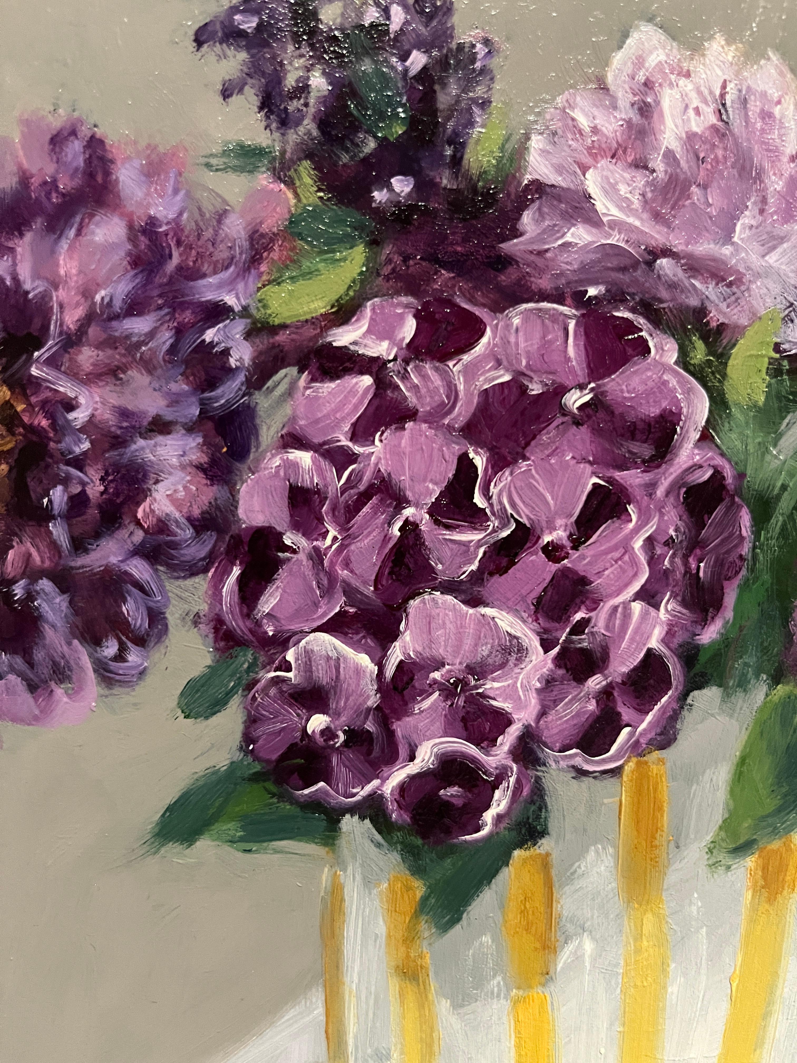 Un bouquet allegro - Still-Life Painting Marrone di Ginny Williams