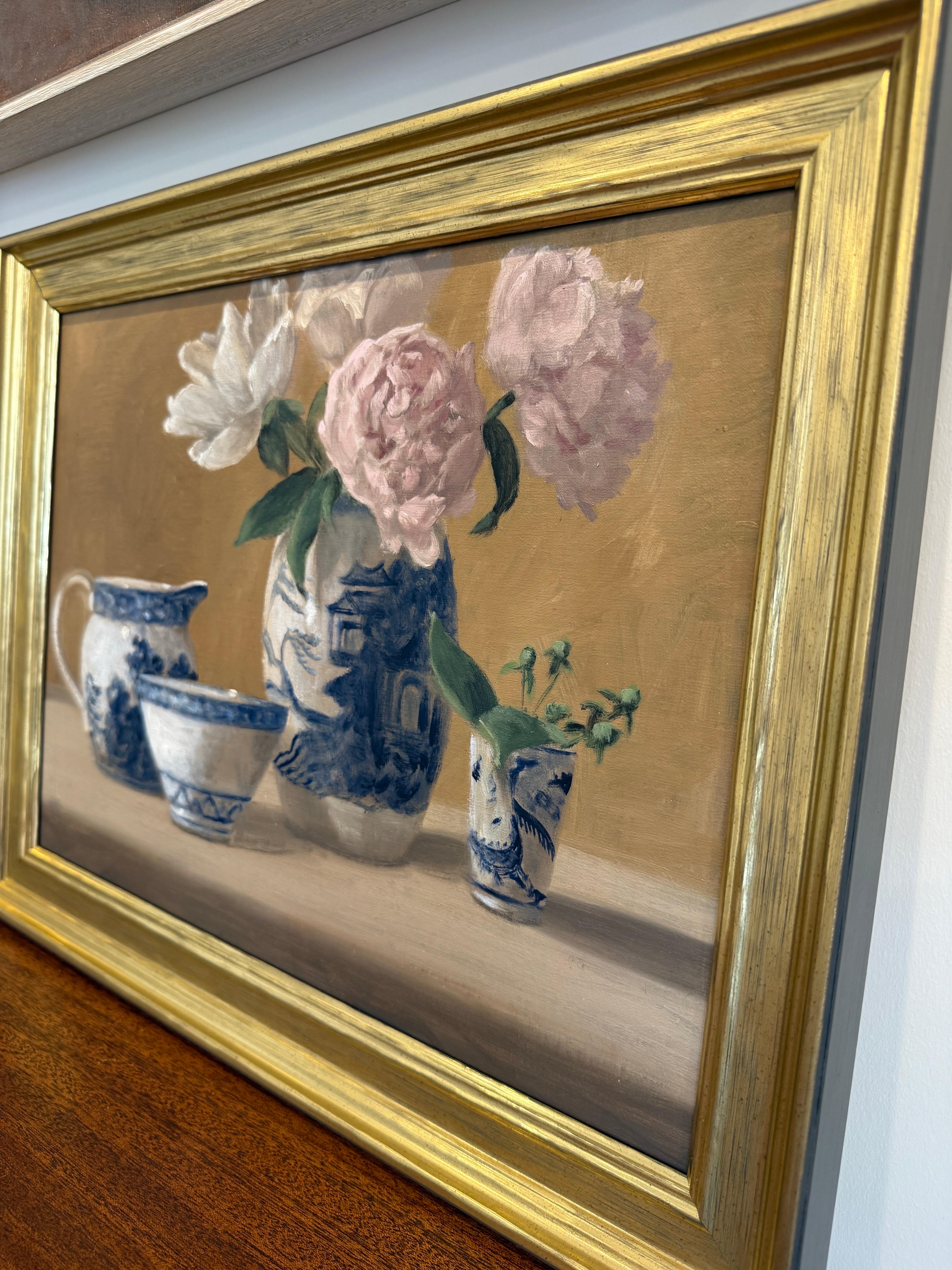 A Morning in June - Gray Still-Life Painting by Ginny Williams