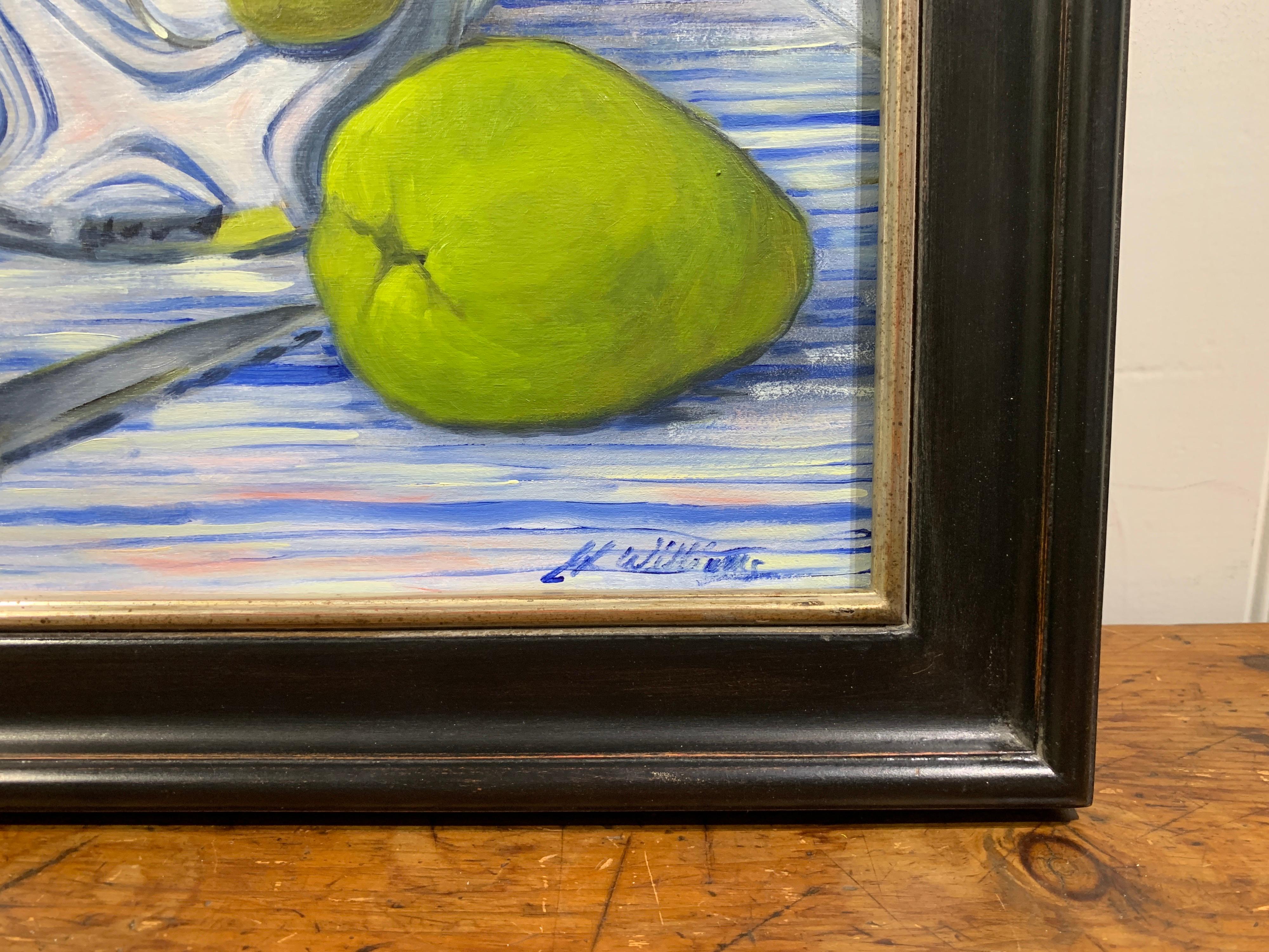 A Quince with Van Gogh by Ginny Williams Framed Canvas Still Life Painting 2