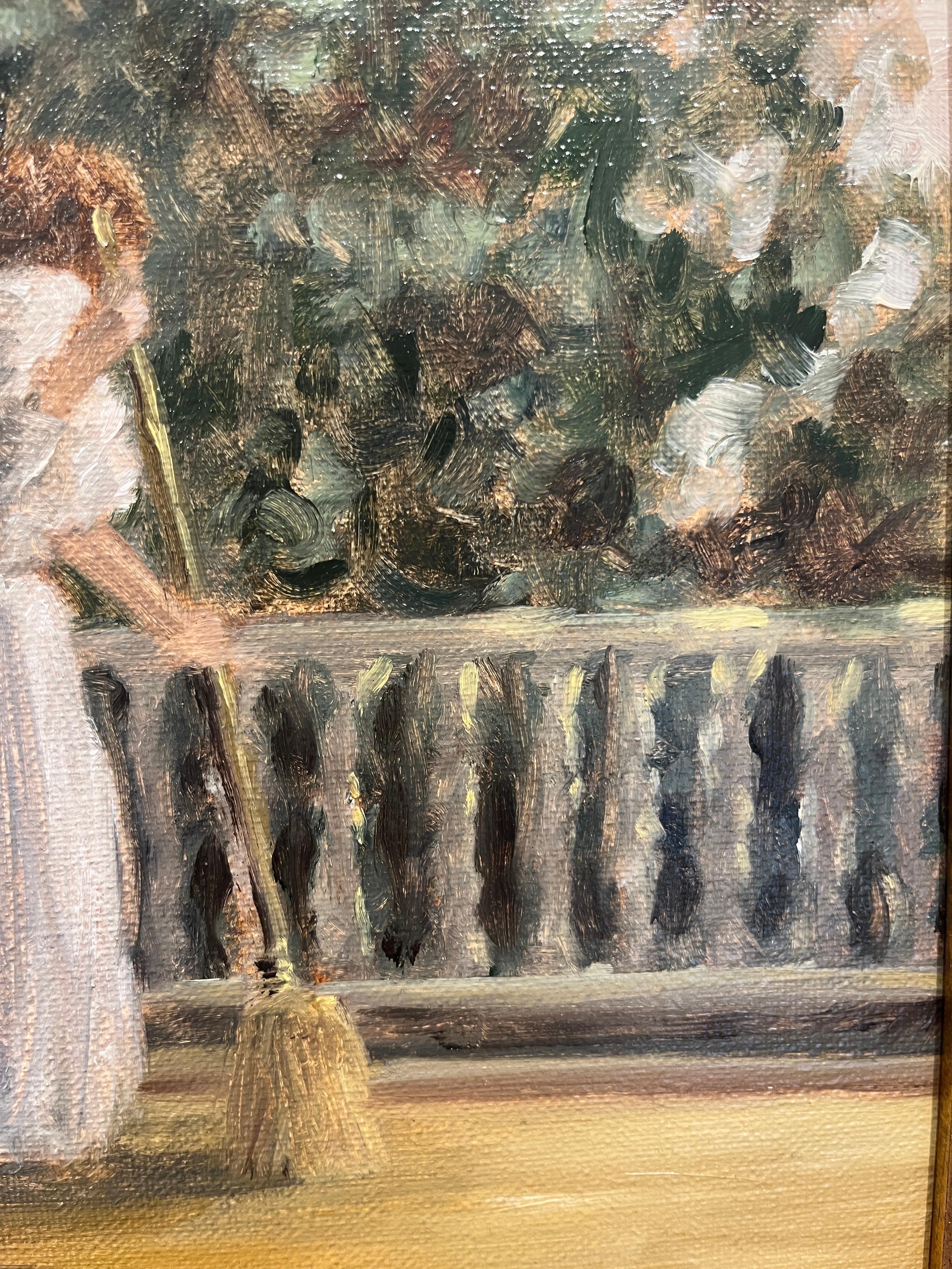 Esta obra es un óleo sobre tabla original de la artista Ginny Williams. Con pinceladas sueltas ha captado los momentos 