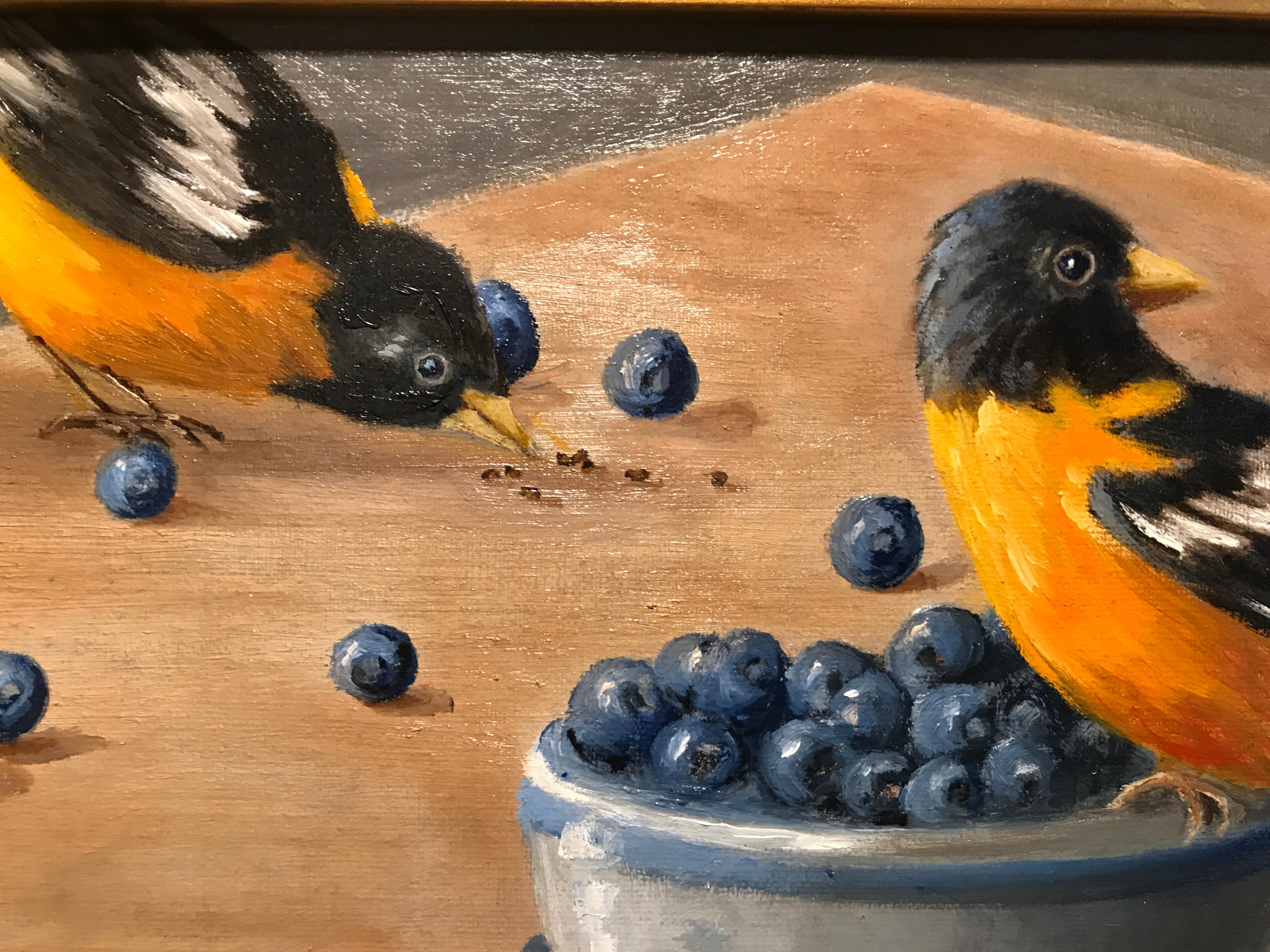 Birds of a Feather by Ginny Williams, Framed Oil on Board Still-Life Painting 3