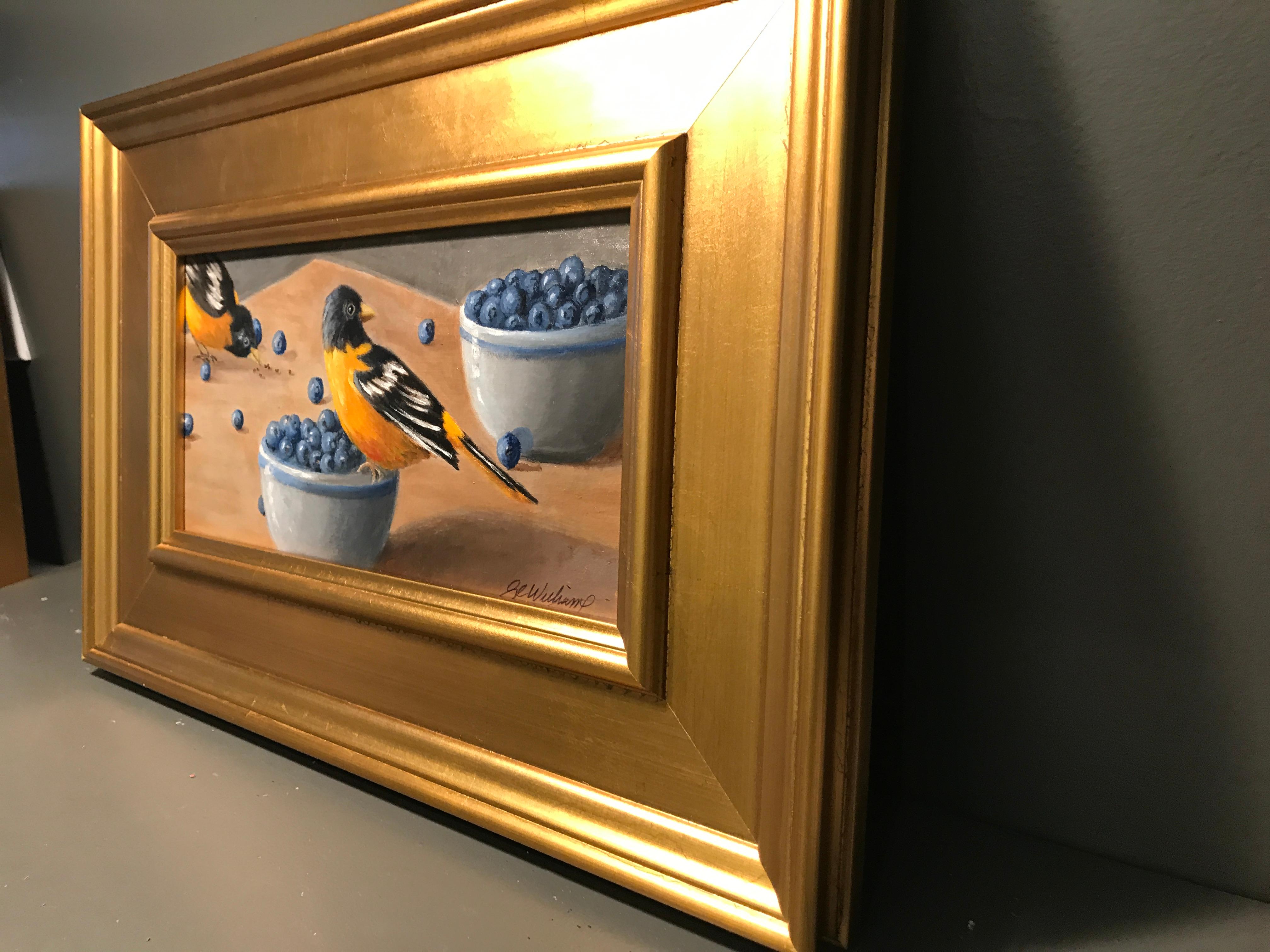 Birds of a Feather by Ginny Williams, Framed Oil on Board Still-Life Painting 4