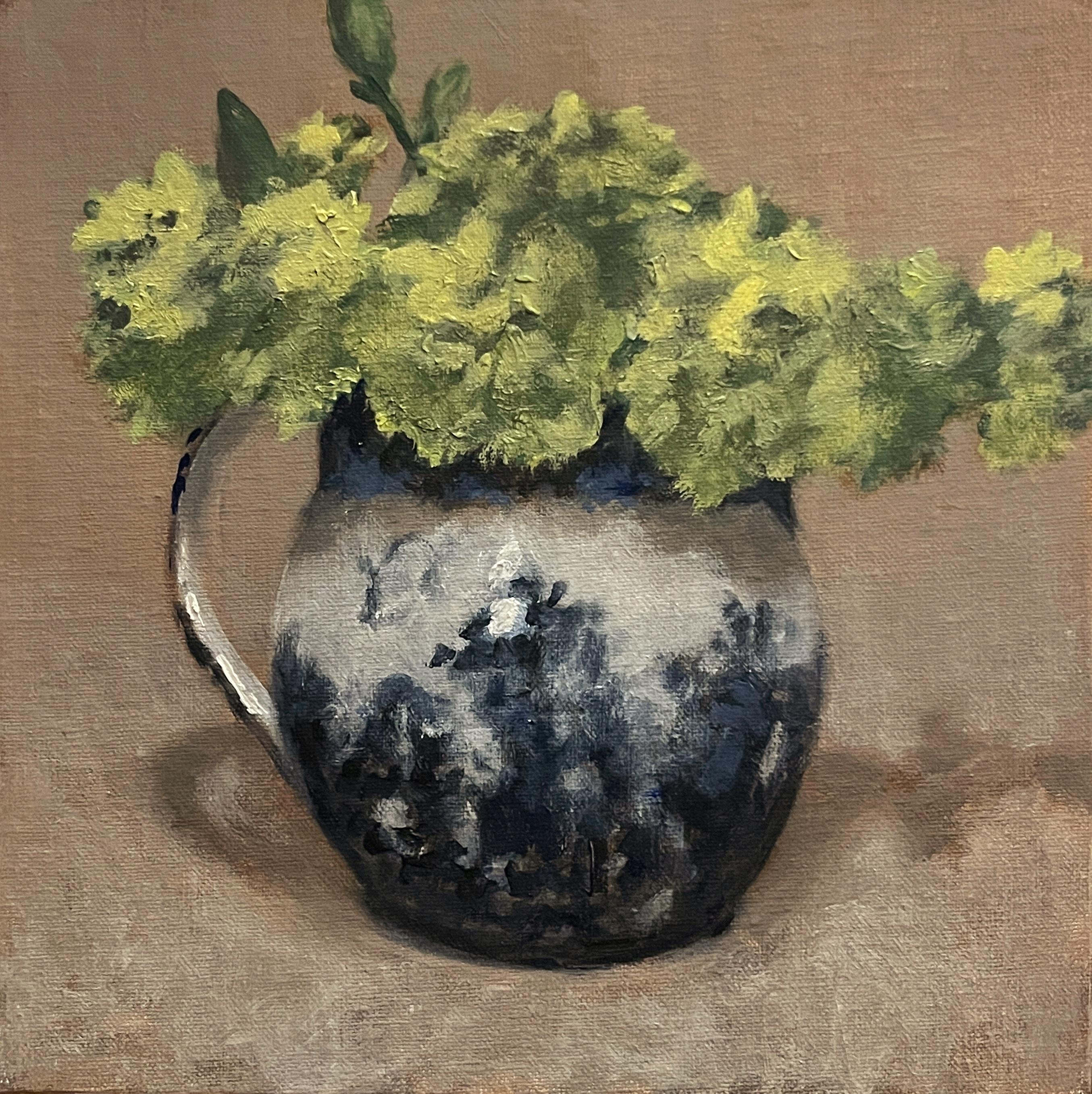 Ginny Williams Still-Life Painting - Blue Willow and Green