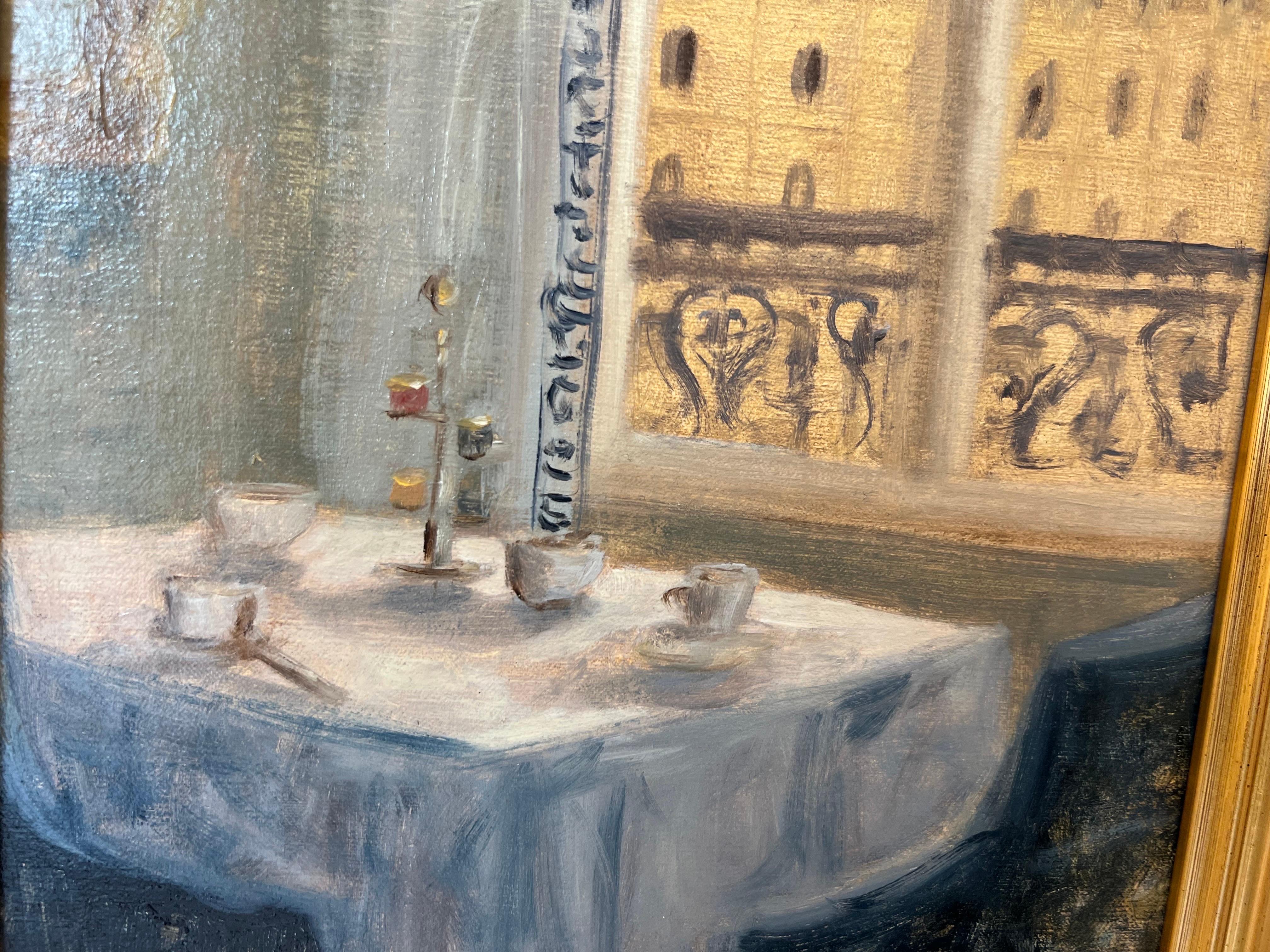 Breakfast on the Seine by Ginny Williams Framed Paris Still Life Oil on Board 4