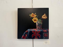 Fortune Favors the Bold by Ginny Williams Still Life Oil Paintig, Black