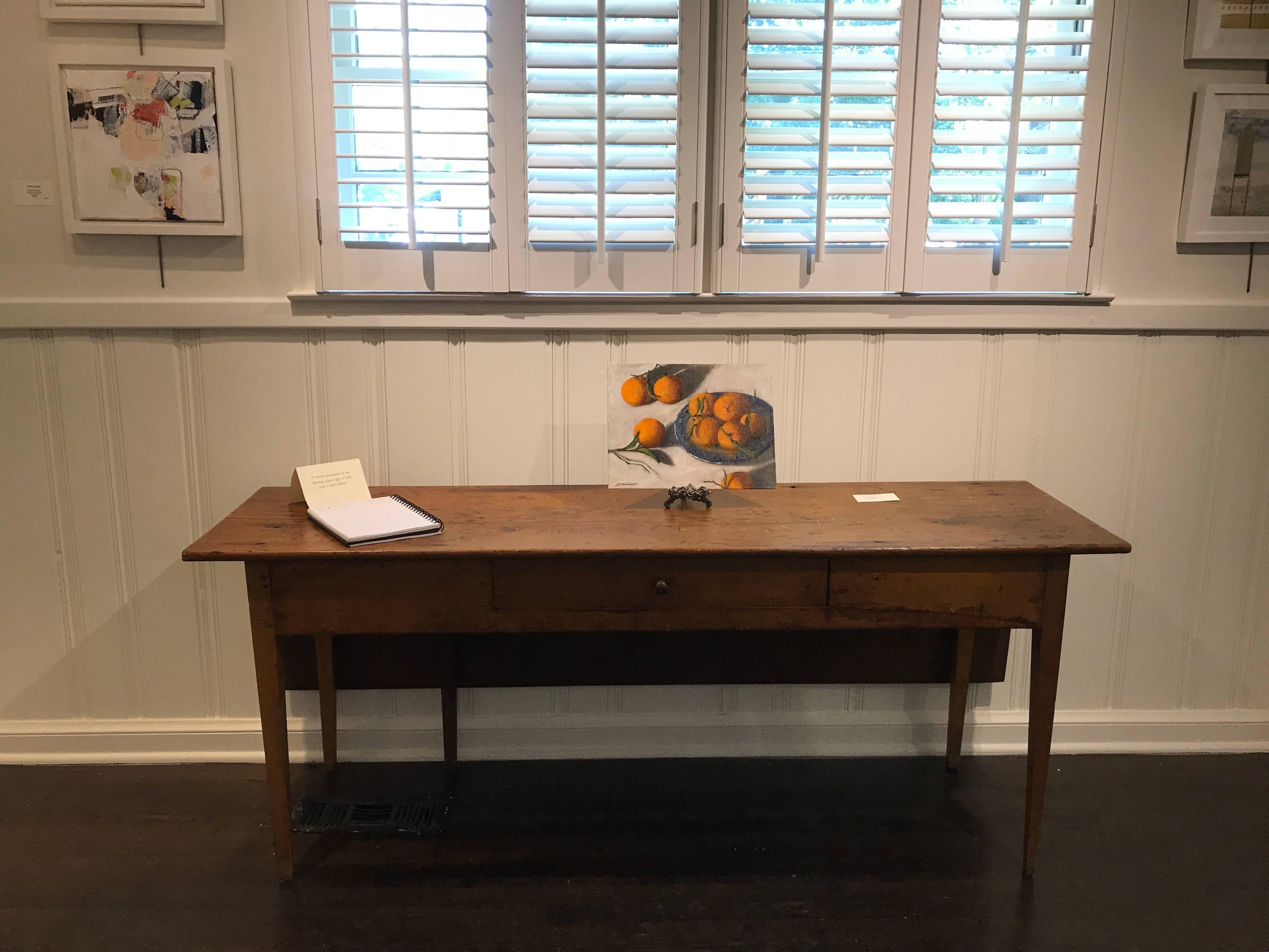 Peinture de nature morte, huile sur panneau de lin, bleu saule, Ginny Williams, Petite, 2018 1