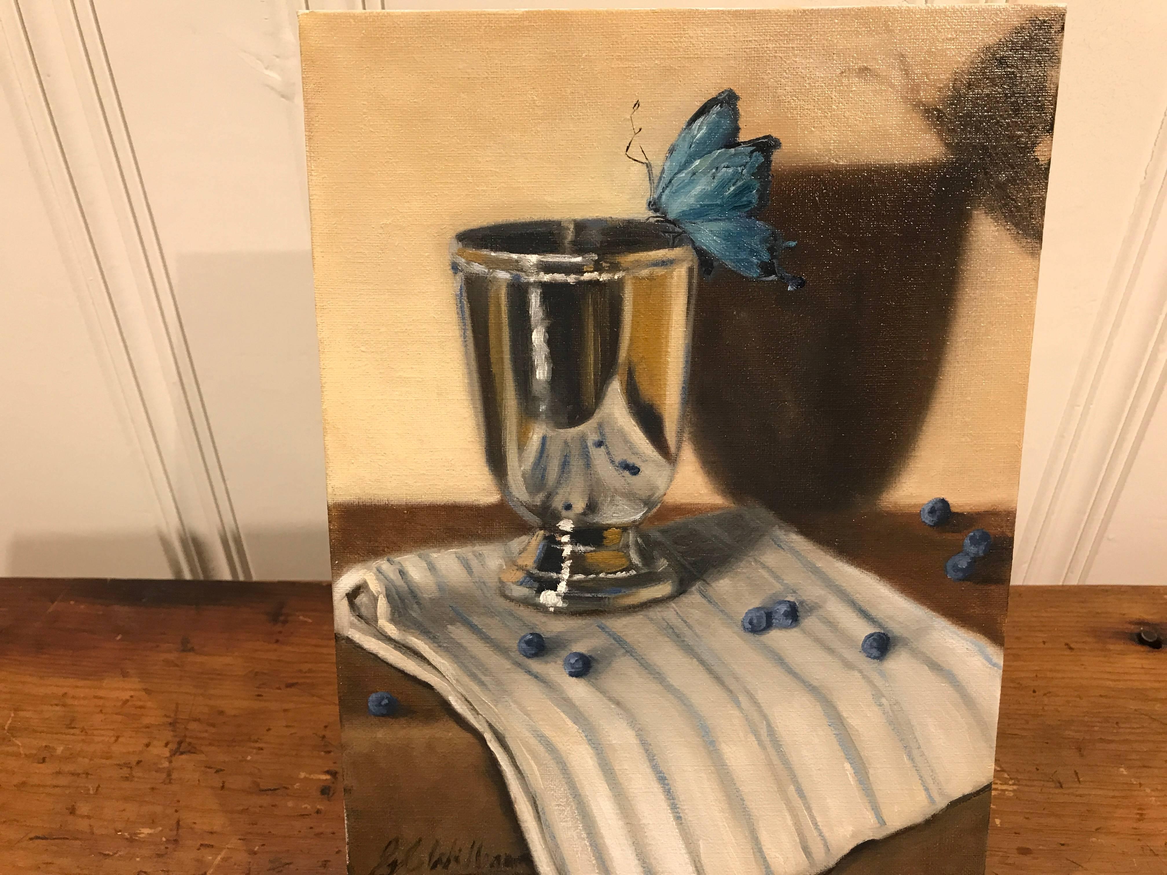 Ginny Williams, Still Life with Blue, 2018 Representational Oil on Linen Panel 3