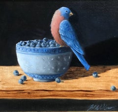 Ginny Williams, The Thief, 2018 Framed Oil on Linen Panel Bird Painting