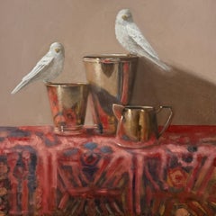 Armonía de Ginny Williams Bodegón al óleo, Pájaro blanco