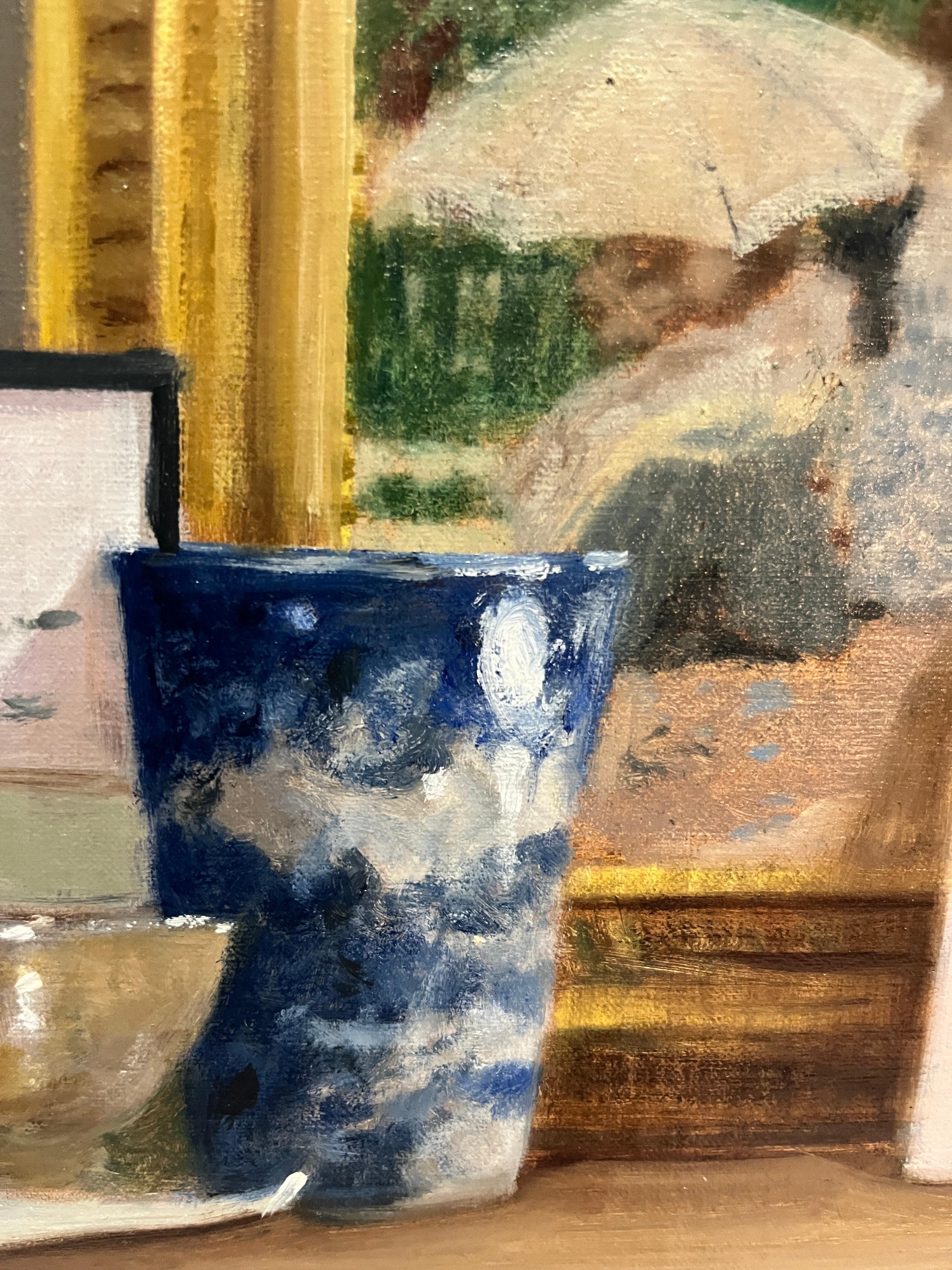 Questo pezzo è un dipinto originale a olio su tavola dell'artista americana Ginny (GC) Williams. Le sue misure incorniciate sono 14,5x14,5 pollici. 

GC Williams ha una laurea in storia dell'arte che le ha permesso di comprendere e apprezzare non