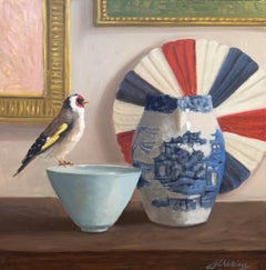 Joie de Vivre par Ginny Williams Peinture à l'huile sur chardonneret européen