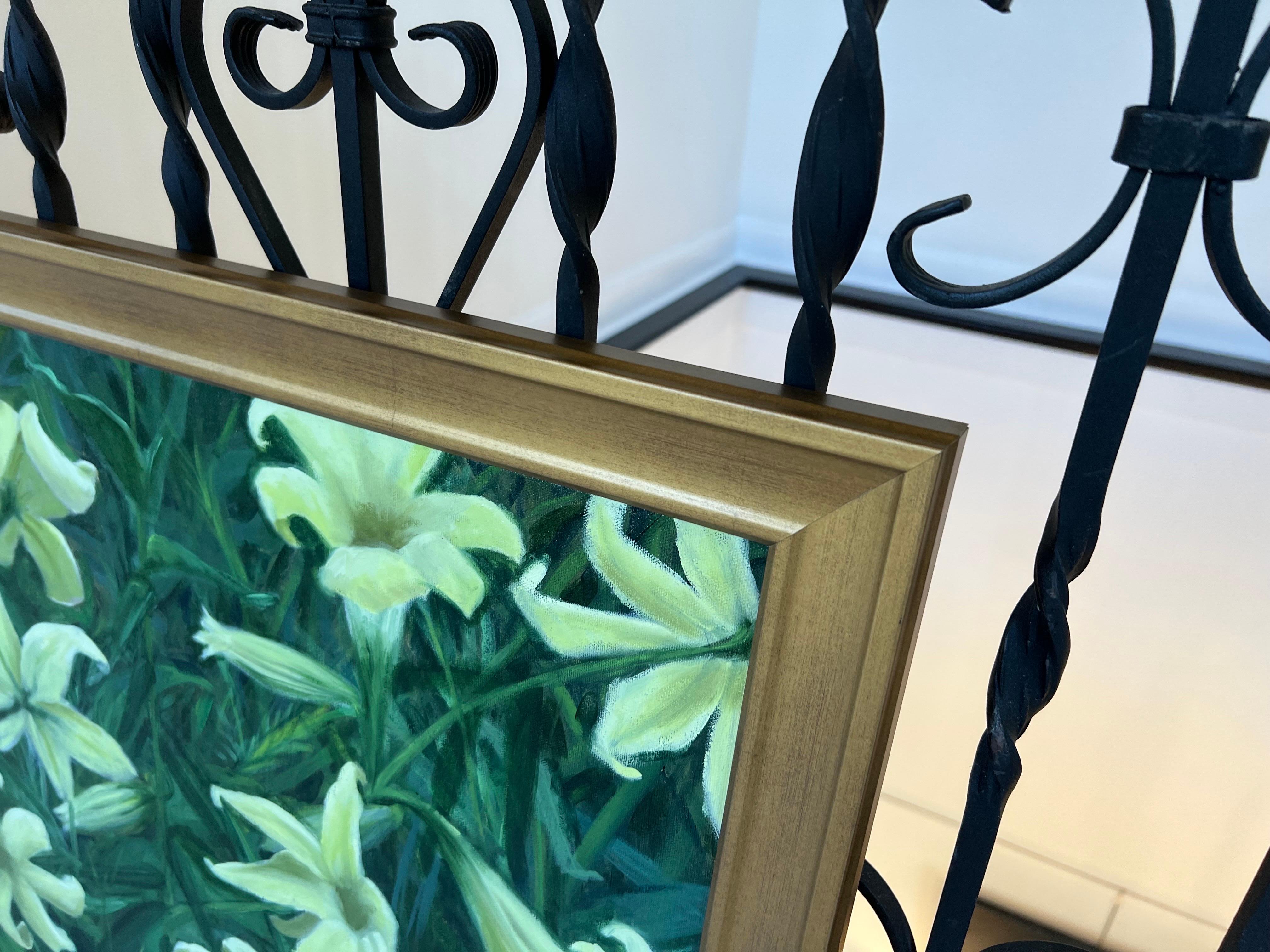 Lillies Among the Weeds by Ginny Williams Framed Still Life Oil on Canvas 2
