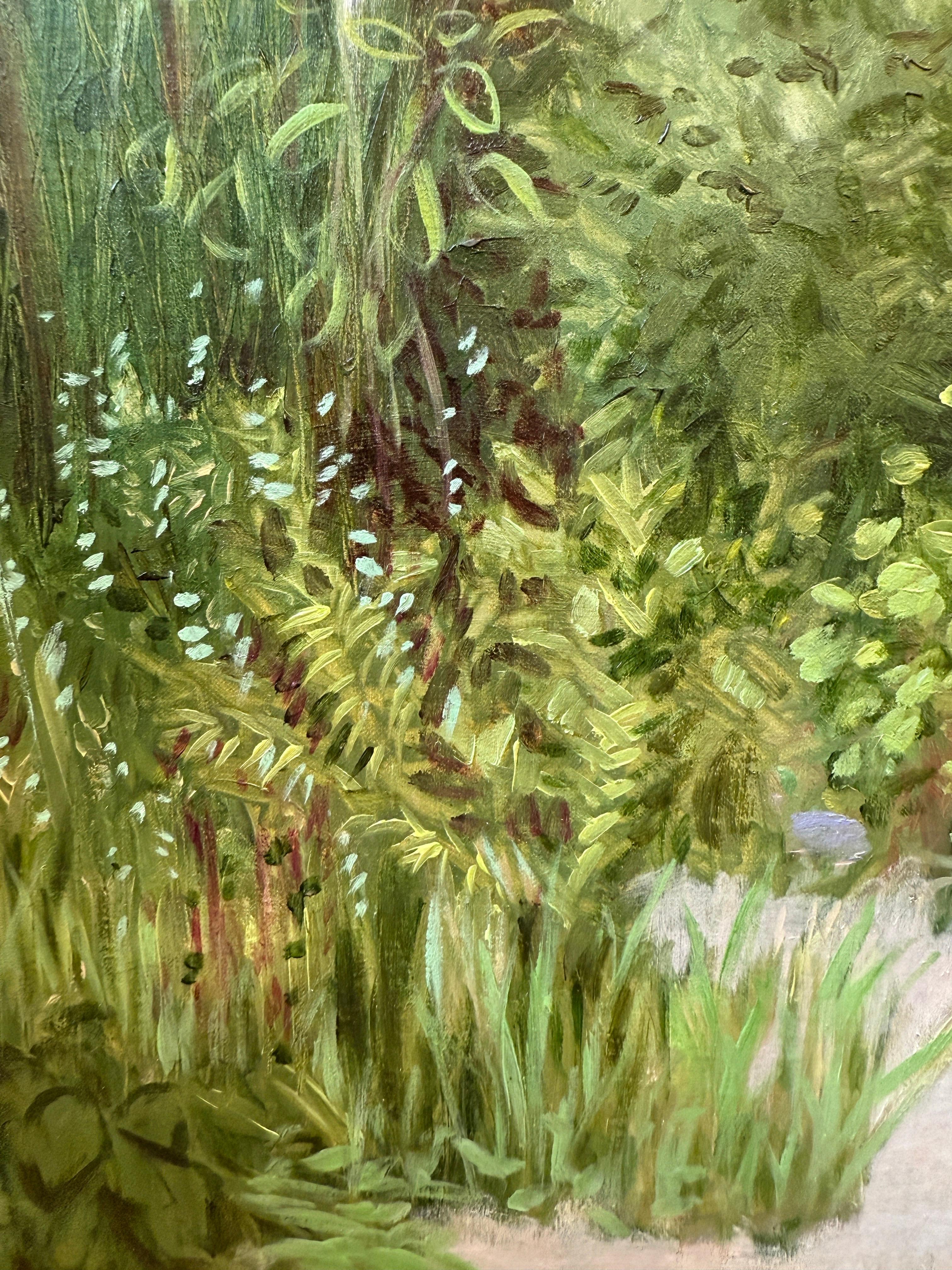 Morning Commute - Brown Landscape Painting by Ginny Williams